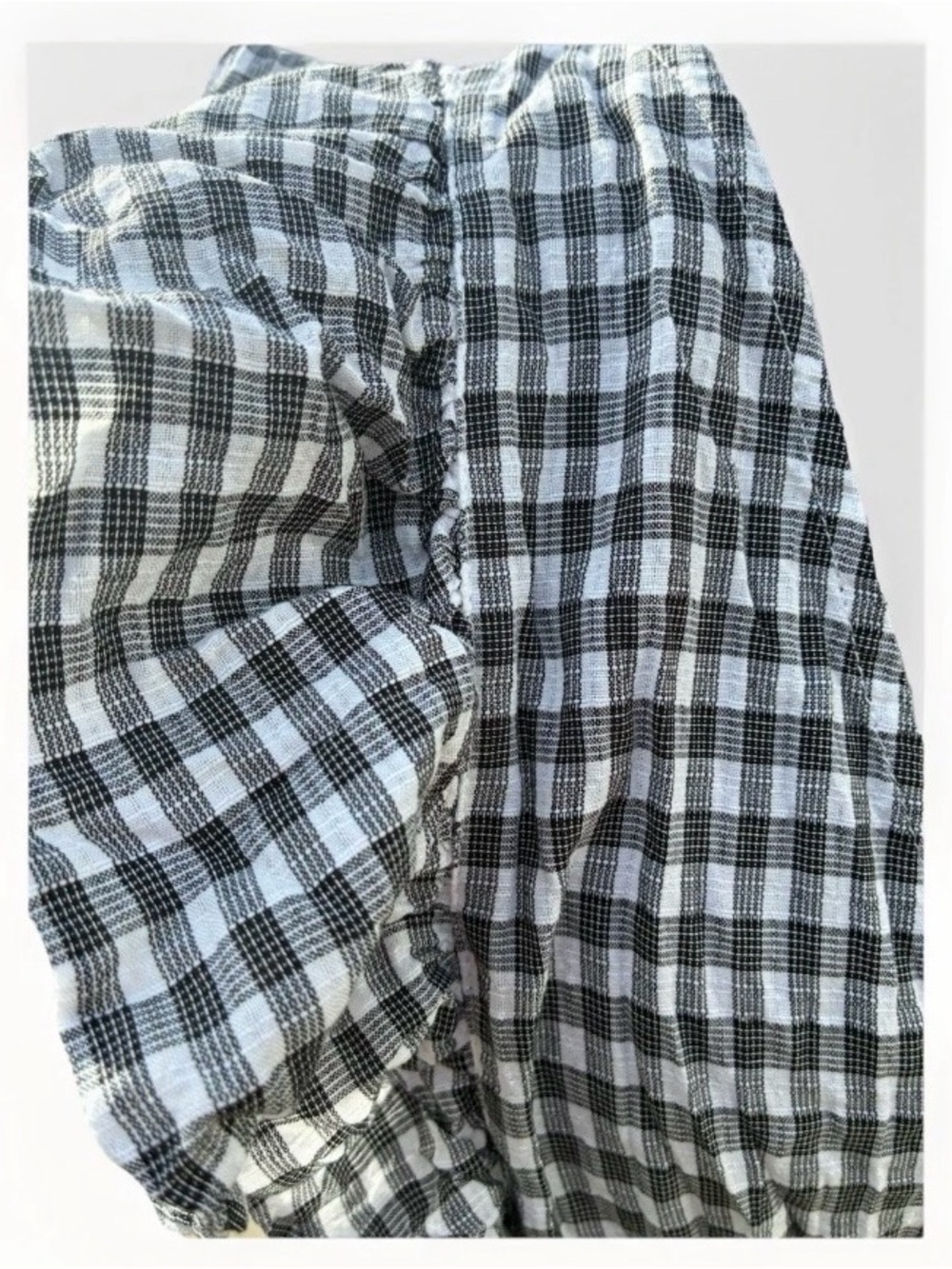 Max Studio | Black & White Checkered Ruffle Wrap Dress Cottagecore Spring XS - Picture 4 of 5